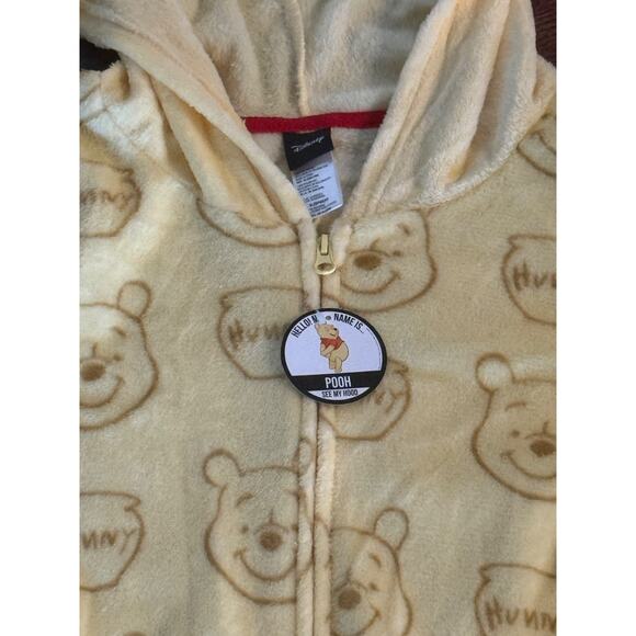 Winnie the Pooh Bear Disney One Piece Zip Fleece Hood Costume PJs Union Suit 3X - Picture 4 of 8